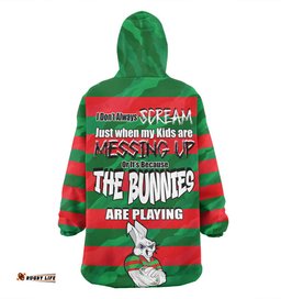South Sydney Rabbitohs Father's Day Snug Hoodie - Screaming Dad and Crazy Fan