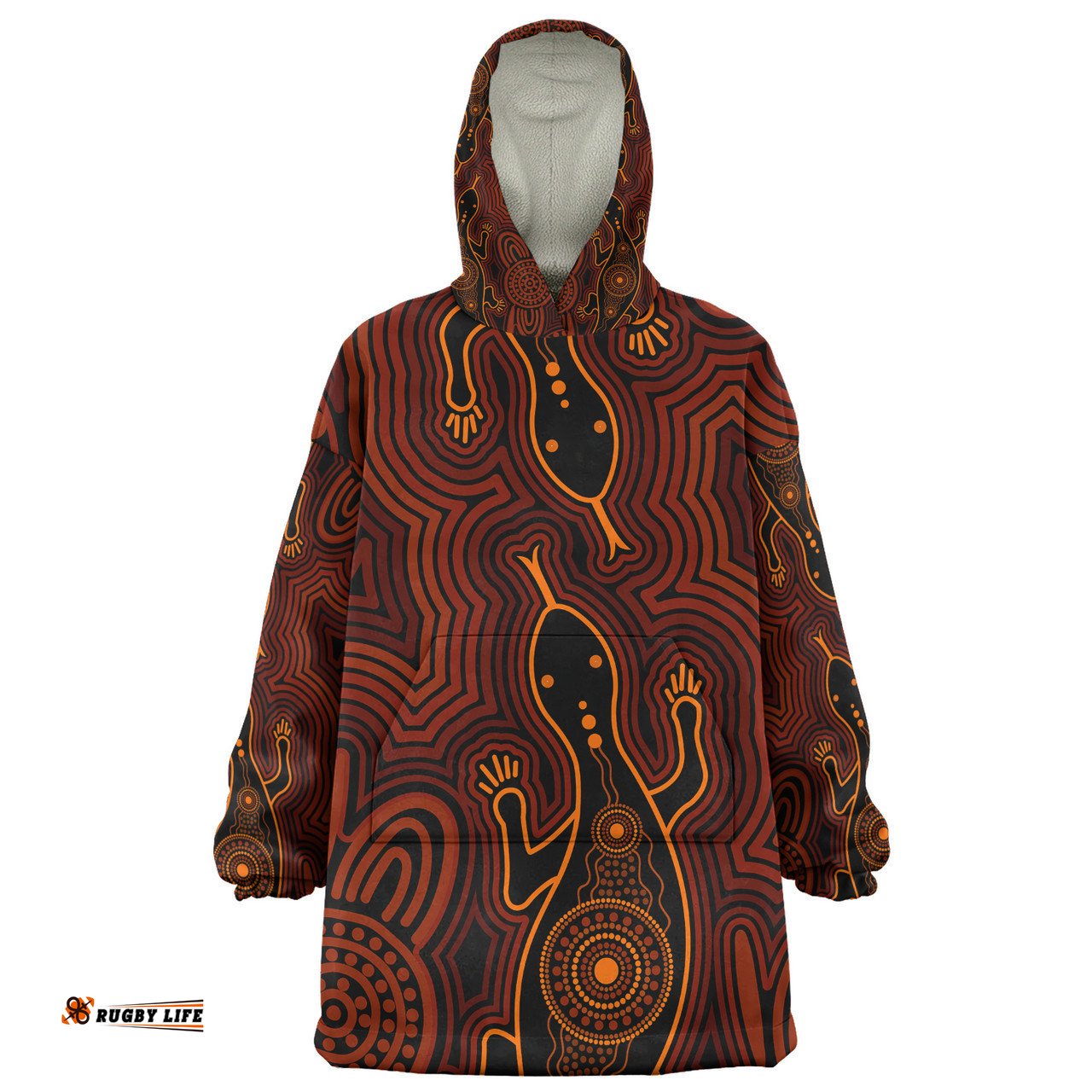 Australia Aboriginal Inspired Snug Hoodie - Goanna Aboriginal Art Snug Hoodie