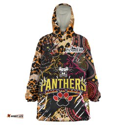 Penrith Panthers Custom Snug Hoodie - Indigenous Wild Black Penrith Panthers Back To Black Scratch Style