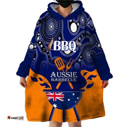 personalised australia barbecue wearable blanket hoodie aussie lovers bbq indigenous version