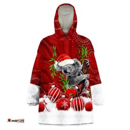 custom personalised australia koala aboriginal merry christmas wearable blanket hoodie