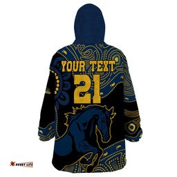 custom text and number brumbies rugby union wearable blanket hoodie australia indigenous aboriginal