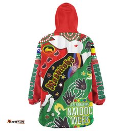 South Sydney Rabbitohs Watercolour Snug Hoodie - Rabbitohs Getting Up, Standing Up, Showing Up Oodie Blanket