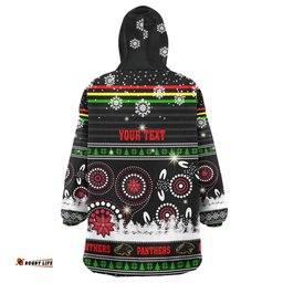 panthers rugby christmas snug hoodie custom panthers ugly christmas and aboriginal patterns wearable blanket hoodie