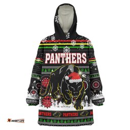 panthers rugby christmas snug hoodie custom panthers ugly christmas and aboriginal patterns wearable blanket hoodie