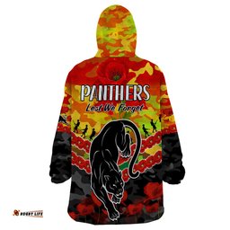 panthers rugby anzac wearable blanket hoodie lest we forget