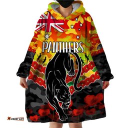 panthers rugby anzac wearable blanket hoodie lest we forget