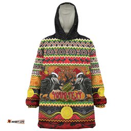 Australia Christmas Aboriginal Custom Snug Hoodie - Aboriginal Dreamtime Wangkarnal Crows Snug Hoodie