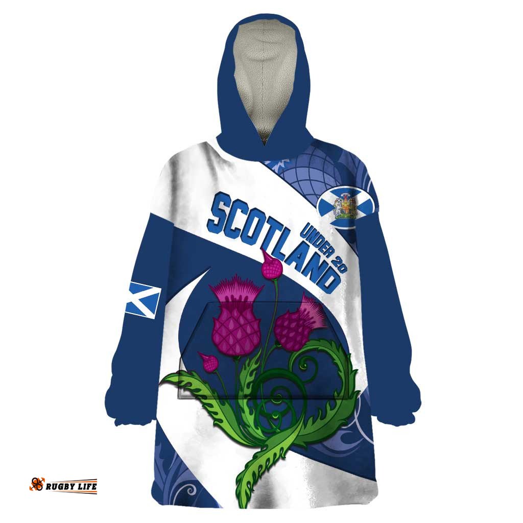 custom scotland rugby wearable blanket hoodie 2024 go champions scottish thistles