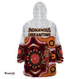 australia indigenous rugby wearable blanket hoodie all stars aborigine dreamtime white version