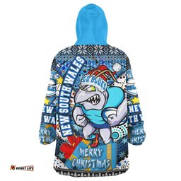Cockroaches Christmas Snug Hoodie - Custom NSW Go Blues Cockroaches Aboriginal Inspired With Snowflake Oodie Blanket