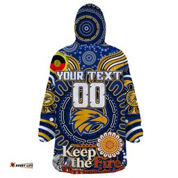 custom west coast eagles naidoc week 2024 wearable blanket hoodie mascot football dt02
