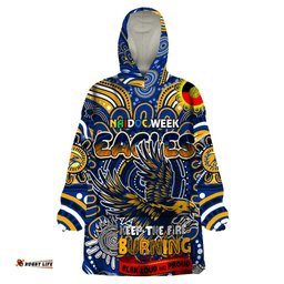 custom west coast eagles naidoc week 2024 wearable blanket hoodie mascot football dt02
