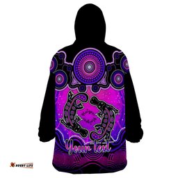 personalised australia pisces platypus zodiac wearable blanket hoodie auz astrology aboriginal magenta