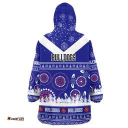 bulldogs rugby christmas snug hoodie custom bulldogs ugly christmas and aboriginal patterns wearable blanket hoodie