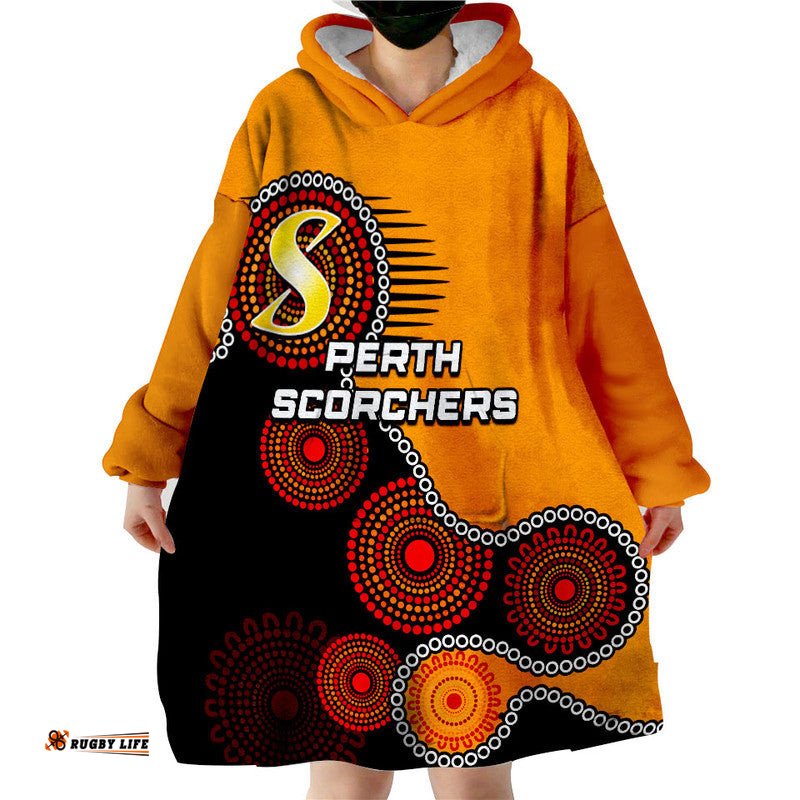 perth scochers wearable blanket hoodie aboriginal circle