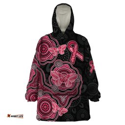 australia indigenous mothers day wearable blanket hoodie aboriginal breast cancer ribbon