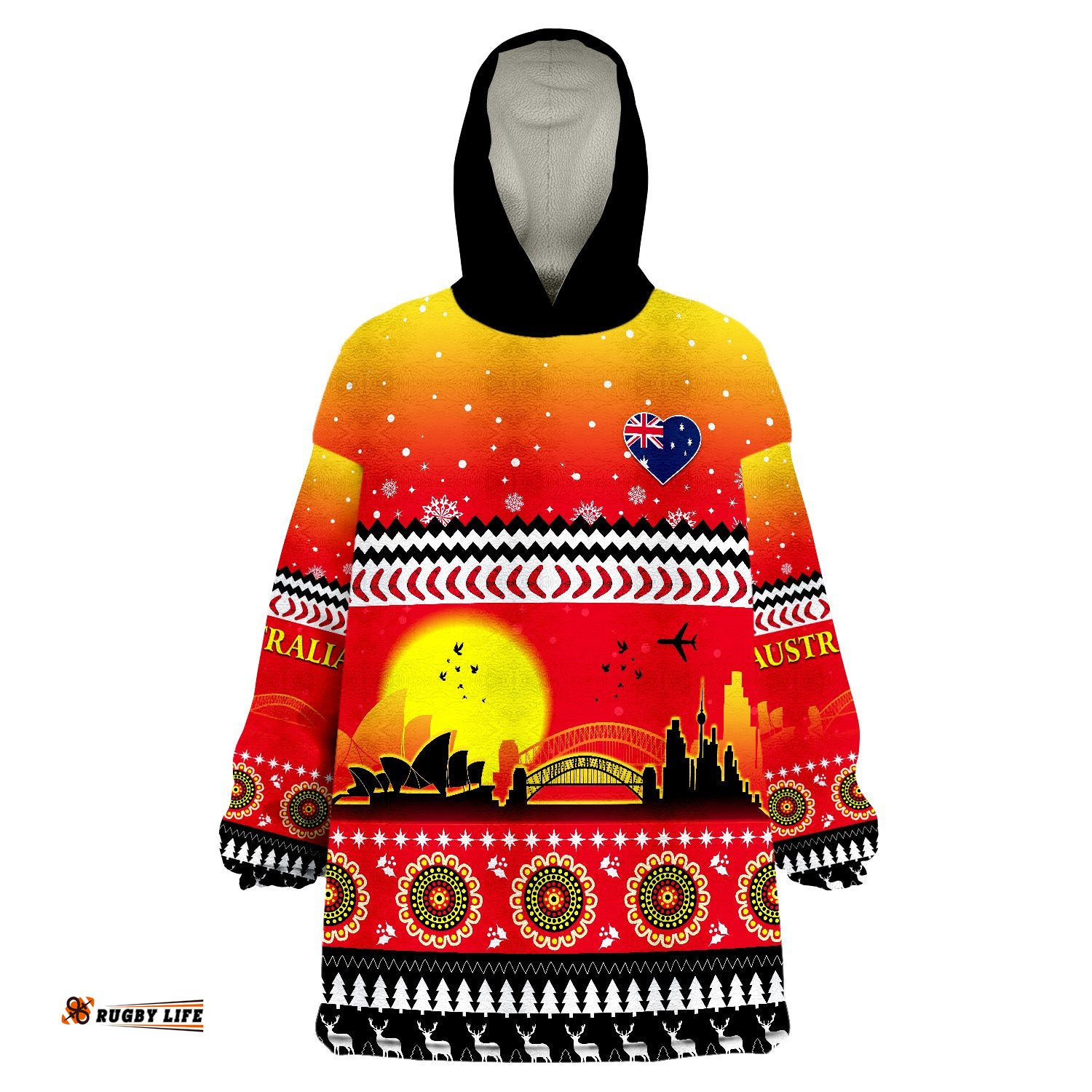 australia christmas proud sydney opera house wearable blanket hoodie