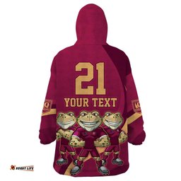 custom qld maroons cane toad wearable blanket hoodie queensland origin no3