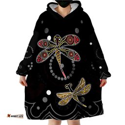 custom personalised aboriginal dot butterfly victory wearable blanket hoodie