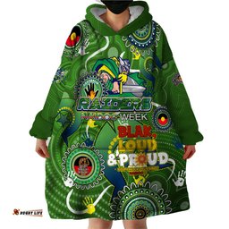 personalised naidoc week 2024 raiders wearable blanket hoodie australia fire burning dt02
