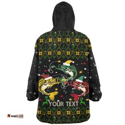 Australia Christmas Fishing Custom Snug Hoodie - Merry Fishmas Fishing Ugly Christmas Snug Hoodie