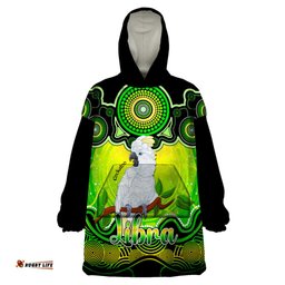 personalised australia libra cockatoo zodiac wearable blanket hoodie auz astrology aboriginal green