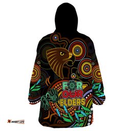 hawks football aboriginal art wearable blanket hoodie naidoc indigenous tribal