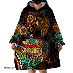 hawks football aboriginal art wearable blanket hoodie naidoc indigenous tribal