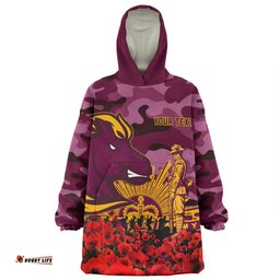 Brisbane Broncos Snug Hoodie - Brisbane Broncos Anzac Day Lest We Forget