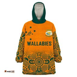 australia rugby wallabies kangraroos wearable blanket hoodie