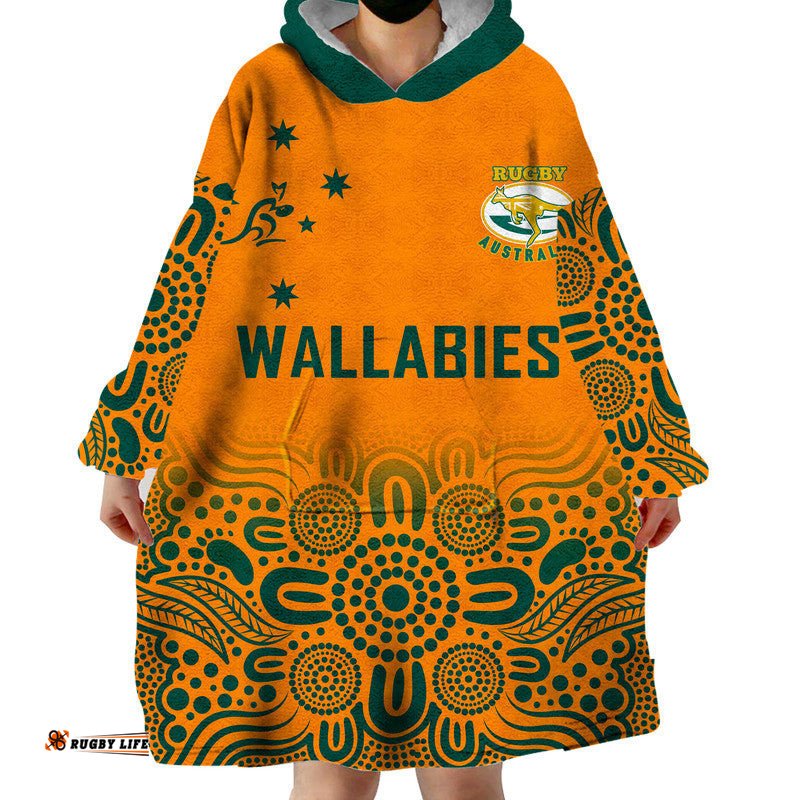 australia rugby wallabies kangraroos wearable blanket hoodie