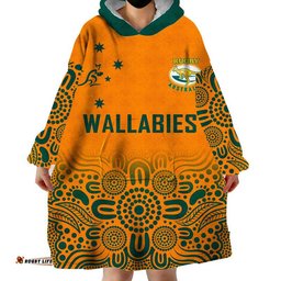 australia rugby wallabies kangraroos wearable blanket hoodie