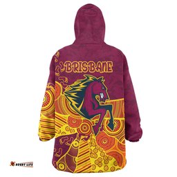 Brisbane Broncos Snug Hoodie - Custom Indigenous Broncos Footprints Oodie