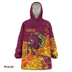 Brisbane Broncos Snug Hoodie - Custom Indigenous Broncos Footprints Oodie