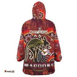 maroons rugby snug hoodie custom maroons kangaroo with aboriginal style of dot painting personalised player and number oodie blanket