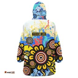 Australia Naidoc Week Snug Hoodie - Custom Celebrate Naidoc Aboriginal Inspired Culture with Torres Strait Flag Colour Oodie Blanket