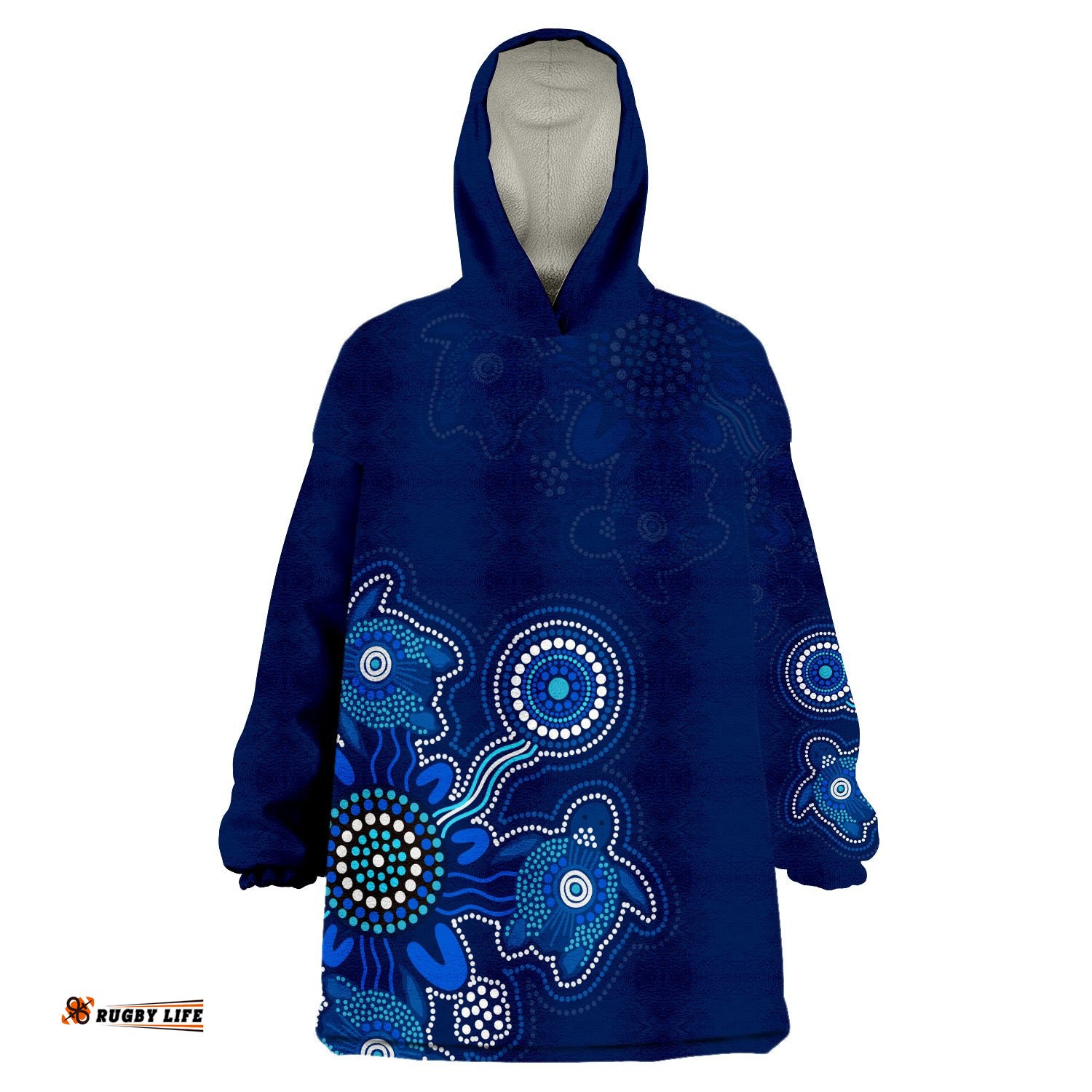 custom personalised aboriginal dot turtles victory wearable blanket hoodie