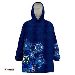 custom personalised aboriginal dot turtles victory wearable blanket hoodie