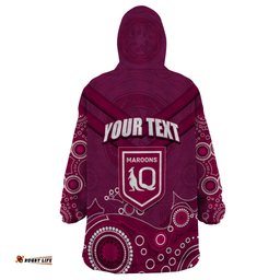 custom state of origin nsw blues vs qld maroon rugby wearable blanket hoodie maroon style