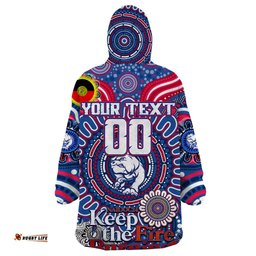 custom western bulldogs naidoc week 2024 wearable blanket hoodie mascot football dt02