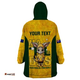 custom matildas wearable blanket hoodie australian cute mascot unique gold version