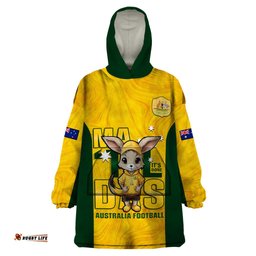custom matildas wearable blanket hoodie australian cute mascot unique gold version