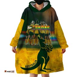 custom matildas pride wearable blanket hoodie lgbt kangaroo australian proud