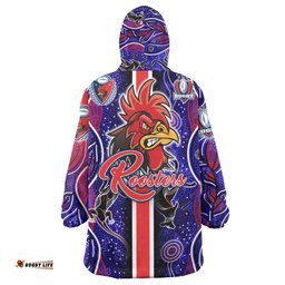 roosters rugby snug hoodie custom roosters rugby ball aboriginal indigenous sport style oodie blanket