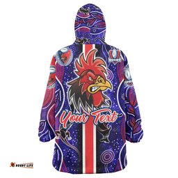 roosters rugby snug hoodie custom roosters rugby ball aboriginal indigenous sport style oodie blanket