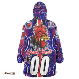 roosters rugby snug hoodie custom roosters rugby ball aboriginal indigenous sport style oodie blanket