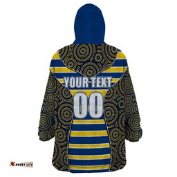 nrl eels wearable blanket hoodie mix dot aboriginal