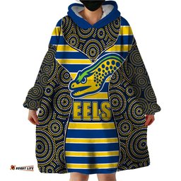 nrl eels wearable blanket hoodie mix dot aboriginal