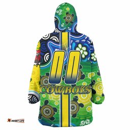 cowboys rugby snug hoodie custom cowboys logo aboriginal indigenous sport style oodie blanket
